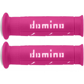 Puño(s) domino A250 scooter moto forate rosa bianche 120-125mm | MotoGM