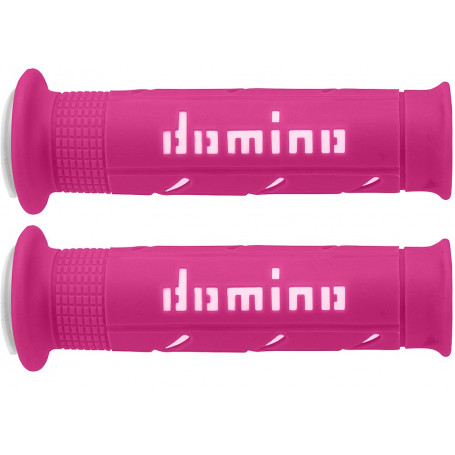 poignées domino A250 scooter moto ouvert rose blanc 120-125mm