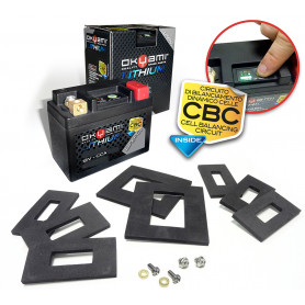Batería Litio Okyami LTM9 equivalente YTX9-BS YTR9-BS YT9B-BS YT7B-BS YTX7A-BS YB9A-A YB9-B 134x65x92 mm