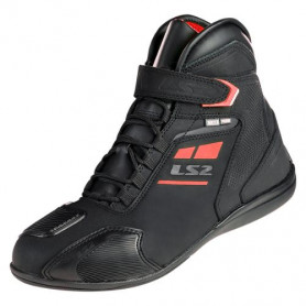 Zapatos LS2 GARRA negro rojo impermeable | MotoGM