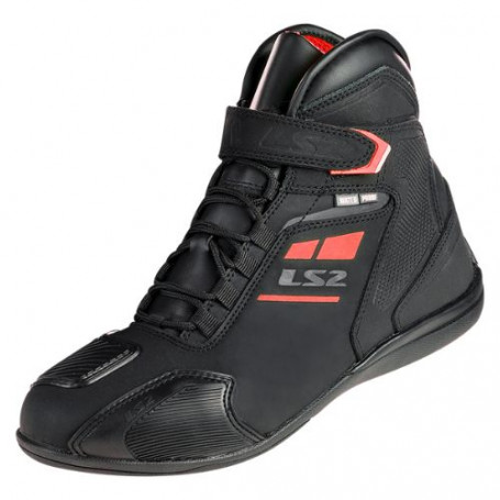 Zapatos LS2 GARRA negro rojo impermeable | MotoGM