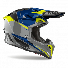 Casque off road Airoh Aviator 3 PUSH bleu brillant