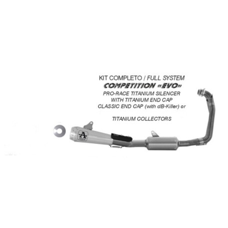 Komplette Auspuffanlage Arrow Competition Evo full titanium Aprilia RS 660, Tuono 660 2020-2023
