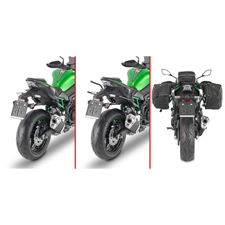 Telaietti laterali REMOVE-X Kawasaki Z 900 2020-2022 a sgancio rapido per borse soffici laterali