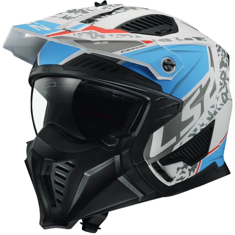 Casque jet LS2 OF606 DRIFTER DEVOR MATT WHITE BLUE Casque jet LS2 OF606 DRIFTER DEVOR MATT WHITE BLUE