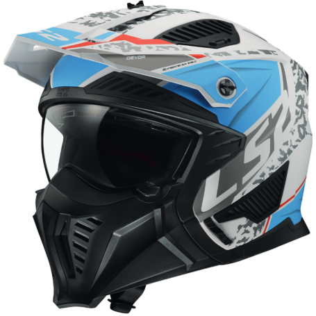 Casco jet LS2 OF606 DRIFTER DEVOR MATT WHITE BLUE