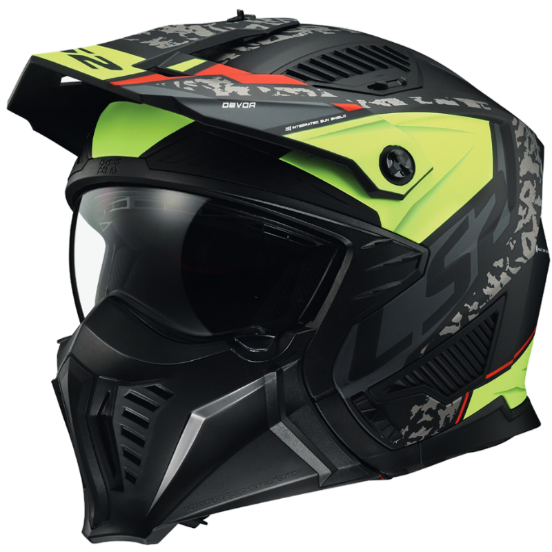 Casco jet LS2 OF606 DRIFTER DEVOR MATT BLACK H-V YELLOW Casco jet LS2 OF606 DRIFTER DEVOR MATT BLACK H-V YELLOW