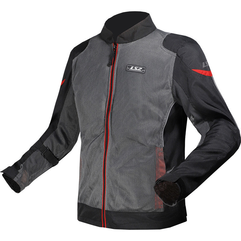 Chaqueta moto estiva LS2 Airy CE traforata gris nera rojo
