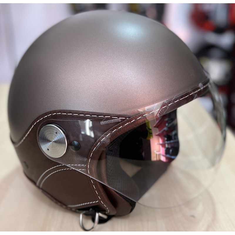 LS Jet Helmet Trendy Vision mat brown brown skin
