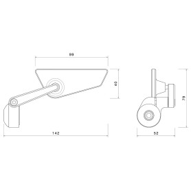 BS296B espejo Rizoma Cut-Edge izquierdo negro bar-end | MotoGM
