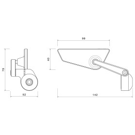 BS295B Specchietto Rizoma Cut-Edge destro nero bar-end | MotoGM