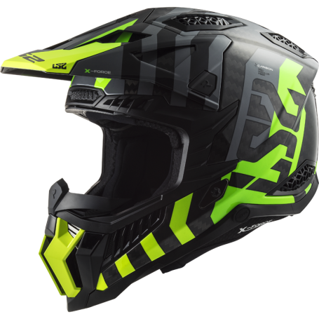 Casque LS2 MX703 X-FORCE BARRIER H-V yellow green