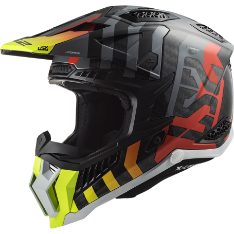 Casque LS2 MX703 X-FORCE BARRIER H-V yellow red