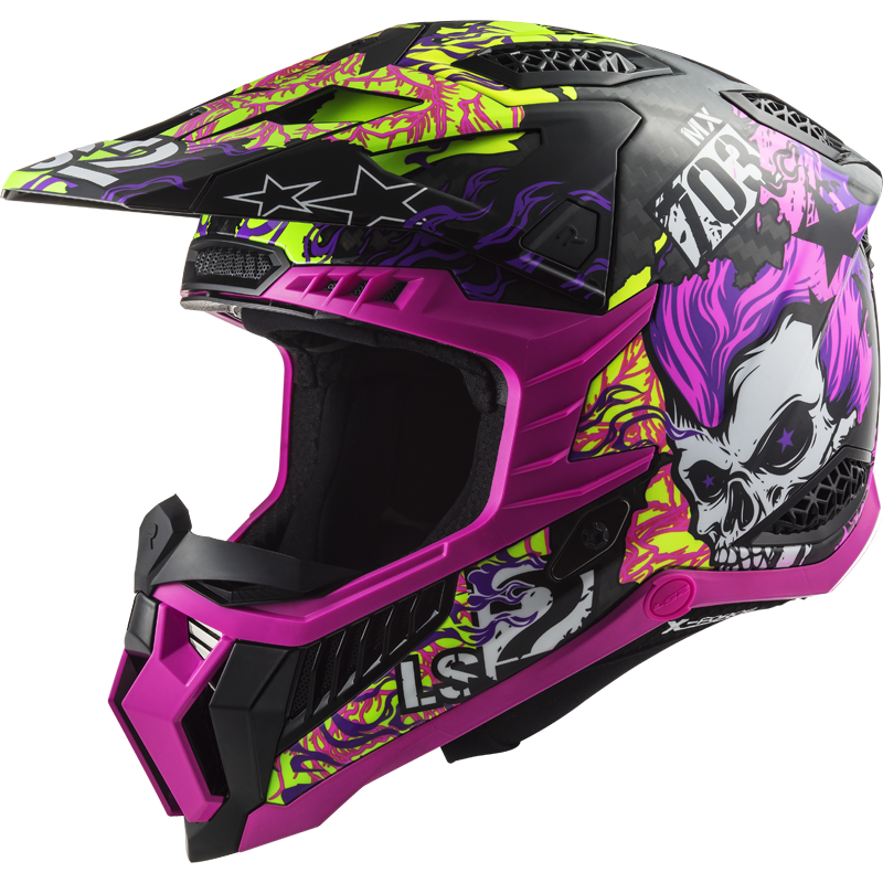 Casco LS2 MX703 X-FORCE FIRESKULL violeta Casco LS2 MX703 X-FORCE FIRESKULL violeta
