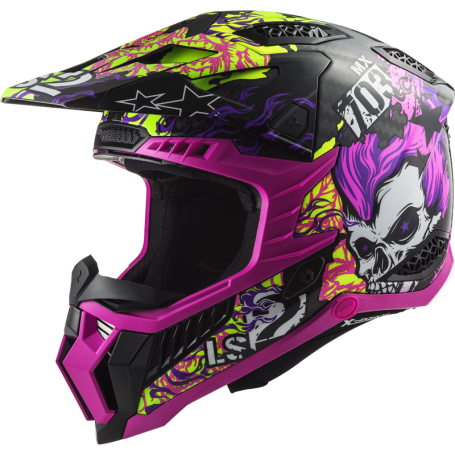 Casque LS2 MX703 X-FORCE FIRESKULL violet