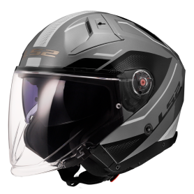 Casco jet LS2 Infinity II OF603 Veyron gris brillante blanco ECE2… | MotoGM