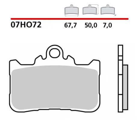 PLaquette de frein avant fritté Brembo rouge 07HO72SA Honda Hornet 750, CB-F-R-X 500