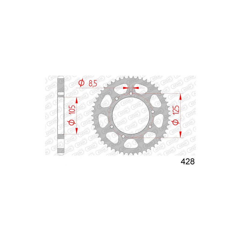 Kettenrad Stahl Afam Derbi 125 cross-drd-senda r, HM 125 CRE-CRM, HM 50 Derapage, Teilung 428, 60 Zähne Kettenrad Stahl Afam Derbi 125 cross-drd-senda r, HM 125 CRE-CRM, HM 50 Derapage, Teilung 428, 60 Zähne