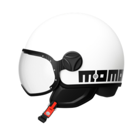 Casco Momo design FGTR CLASSIC blanco brillante negro E2206 | MotoGM