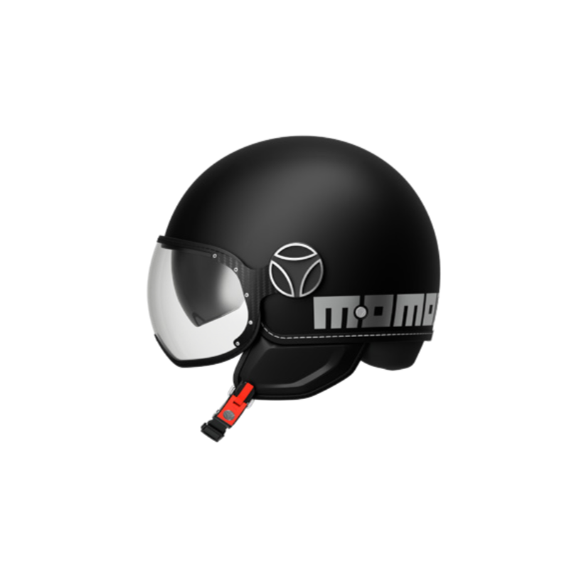 Casco Momo design FGTR EVO mono negro opaco silver E2206 Casco Momo design FGTR EVO mono negro opaco silver E2206
