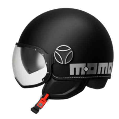 Casco Momo design FGTR EVO mono negro opaco silver E2206 | MotoGM
