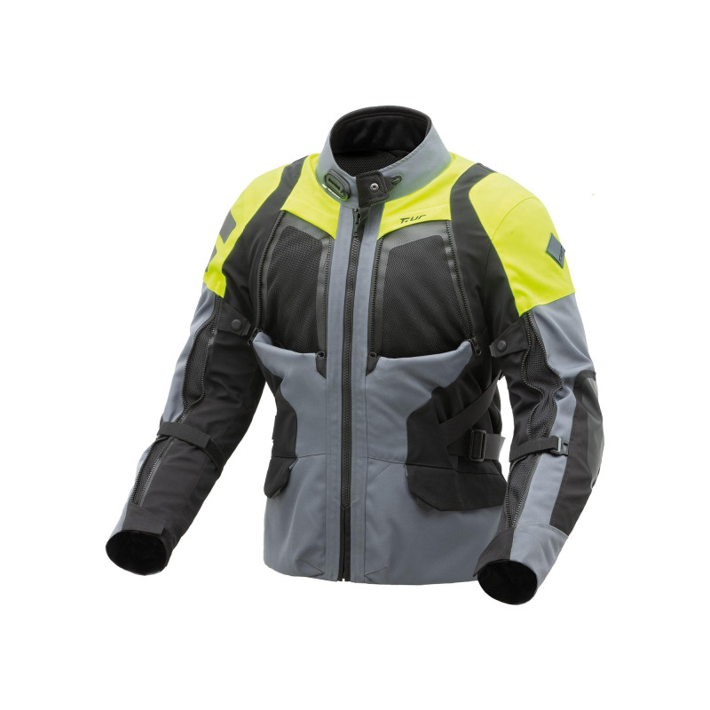 Chaqueta moto T-UR USHUAIA HYDROSCUD grey yellow fluo