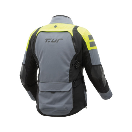 Giacca moto T-UR USHUAIA HYDROSCUD grey yellow fluo