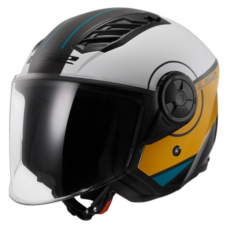 Casque jet LS2 AIRFLOW II COVER WHITE BROWN