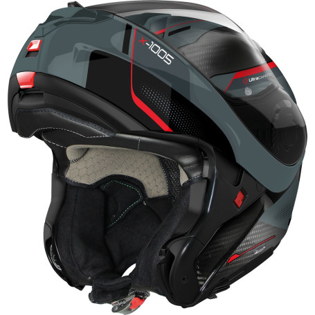 Casco modular Nolan X-1005 ULTRA CARBON GREY RED | MotoGM