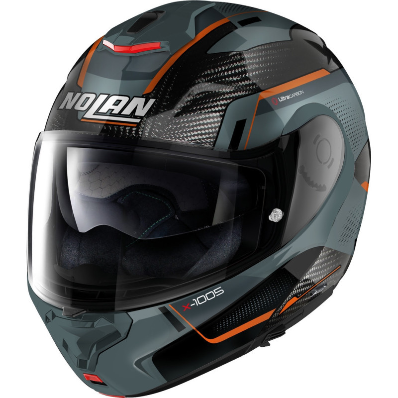 Flip up helmet Nolan X-1005 ULTRA CARBON GREY ORANGE