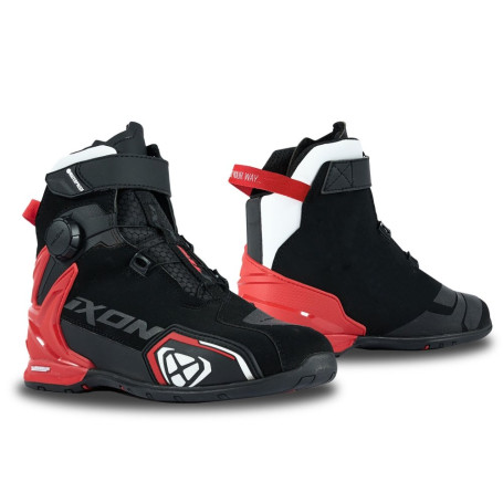 Schuhe IXON BULL WP 2 schwarz weiß rot | MotoGM