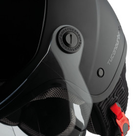Casco jet TUCANO URBANO EL POP nero opaco lucido