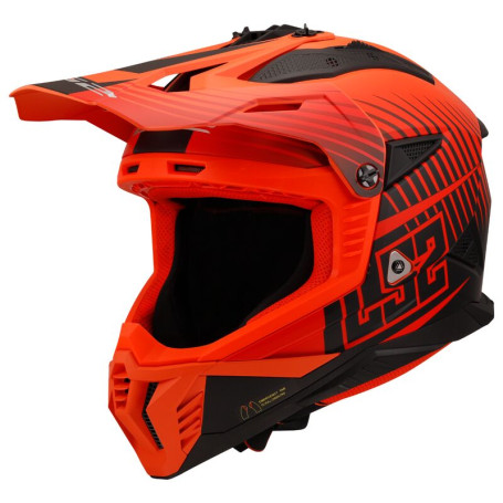 Casco LS2 MX708 FAST II DUCK MATT H-V ORANGE RED