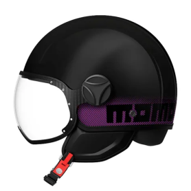 Helm Momo design FGTR stripe schwarz glänzend fucsia E2206 | MotoGM