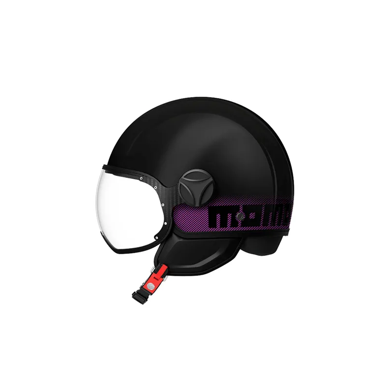 Casco Momo design FGTR stripe negro brillante fucsia E2206 Casco Momo design FGTR stripe negro brillante fucsia E2206