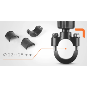 Supporto porta telefono optiline metallo U-TYPE PRO per manubri 22-28 mm Ø duo lock