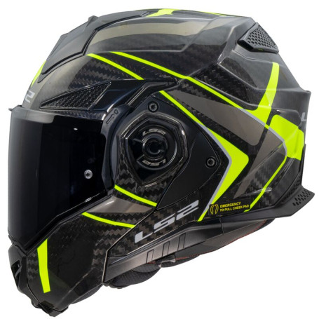 Flip up helmet LS2 FF901 Advant X CARBON FUTURE II YELLOW