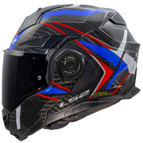 Casco modular LS2 FF901 Advant X CARBON FUTURE II white red blue | MotoGM