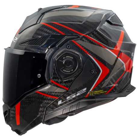 Casque modulable LS2 FF901 Advant X CARBON FUTURE II RED