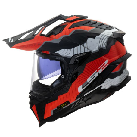 MX helmet LS2 MX701 EXPLORER C Trick matt  white red