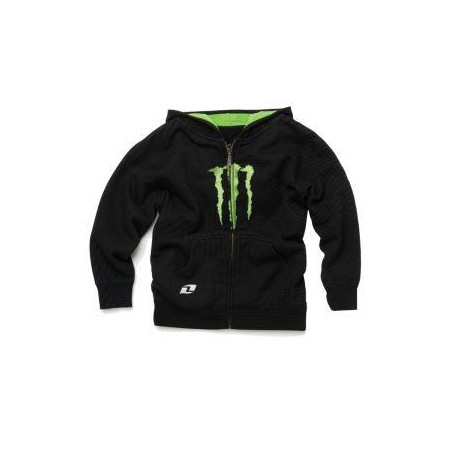 FELPA MONSTER NERA CON CAPPUCCIO E ZIP TAGLIA S