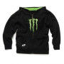 FELPA MONSTER NERA CON CAPPUCCIO E ZIP TAGLIA S