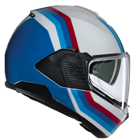 Casco Nolan N120-1 blu rosso bianco Lineo 347