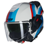 Casco Nolan N120-1 blu rosso bianco Lineo 347