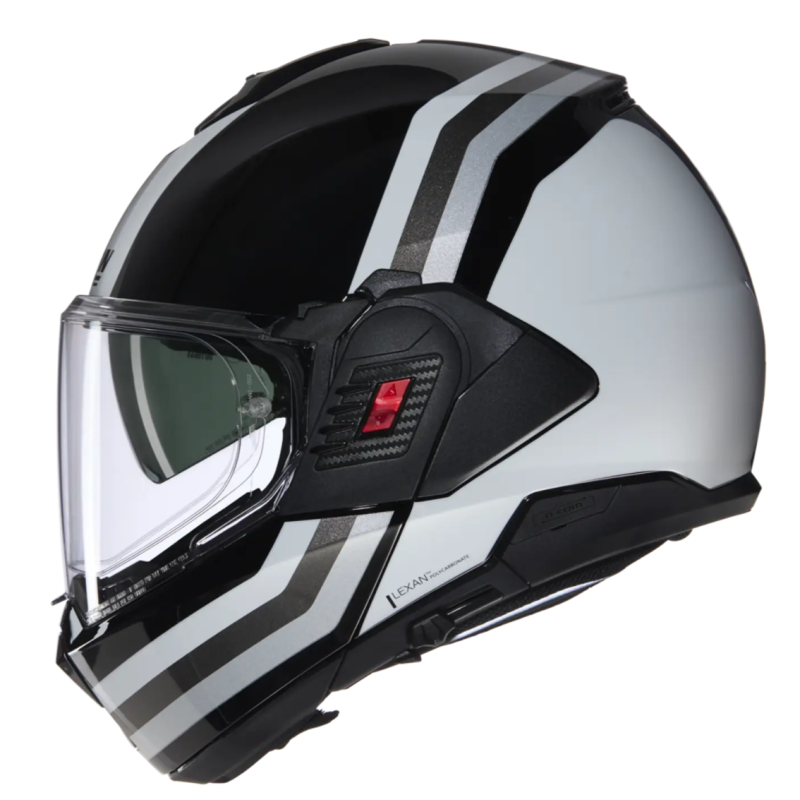 Casque Nolan N120-1 noire blanc argent Lineo 348 Casque Nolan N120-1 noire blanc argent Lineo 348