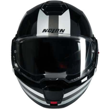 Casco Nolan N120-1 nero bianco argento Lineo 348