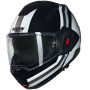 Casque Nolan N120-1 noire blanc argent Lineo 348