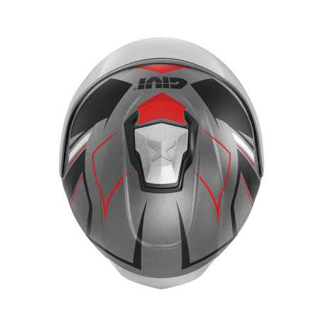 Casco jet Givi X25 TRACE TITANIO Negro Rojo OPACO