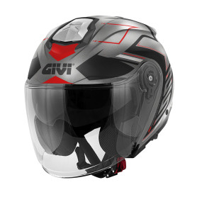 Jethelm Givi X25 TRACE Titan Schwarz Rot Matt | MotoGM