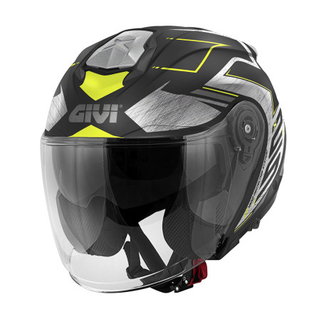 Casco jet Givi X25 TRACE Negro Plata Amarillo OPACO | MotoGM